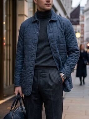 Alex Crane Quilted Kite Jacket in Ink